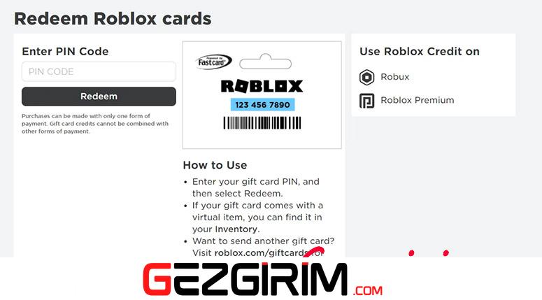 Card codes gift roblox Roblox Gift
